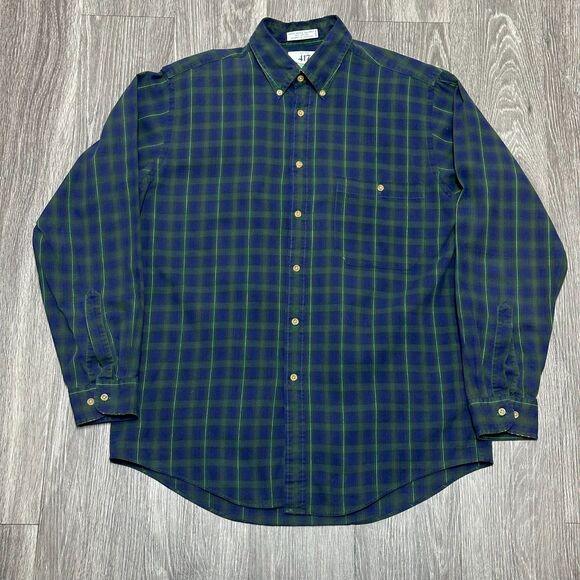 Van Heusen 417‎ Tailored Button Up Shirt Mens Medium Long Sleeve Single Needle - Picture 1 of 8